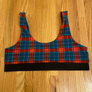 Plaid sports bra